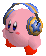 kirby with headphones